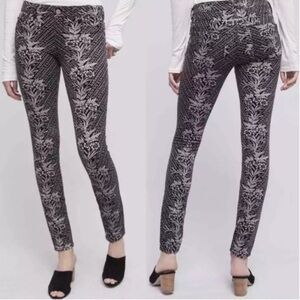 Pilcro and the Letterpress Corduroy Floral Print Serif Skinny Pants